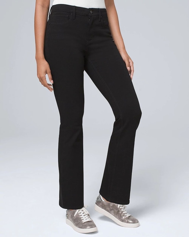 Curvy-Fit High-Rise Skinny Flare Black Jeans