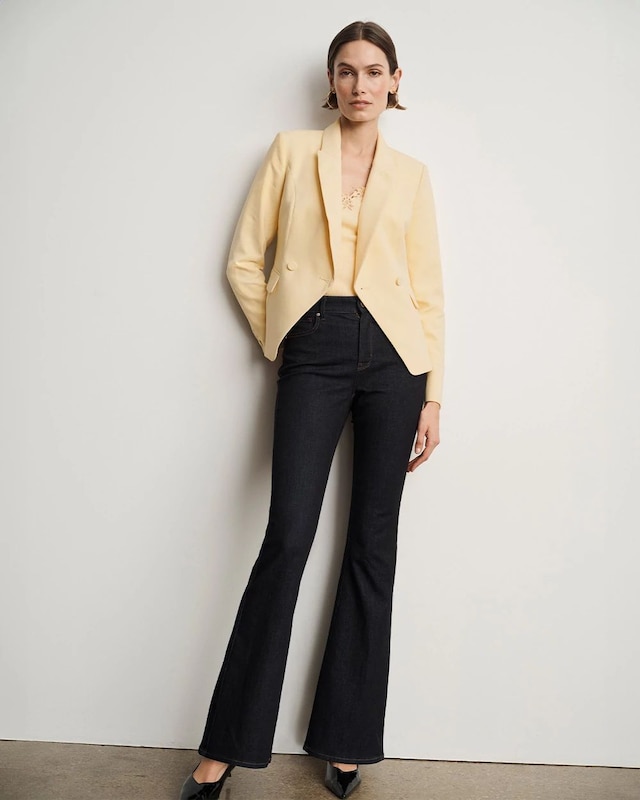Cropped Double Button Blazer