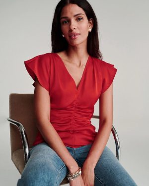 Ruched Satin Shell