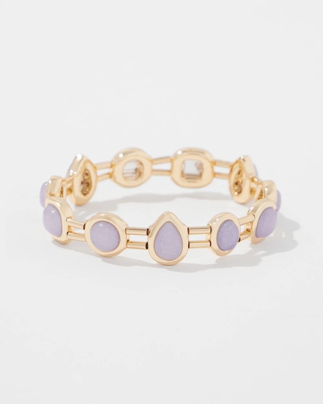 Lilac Dyed Jade Stretch Bracelet
