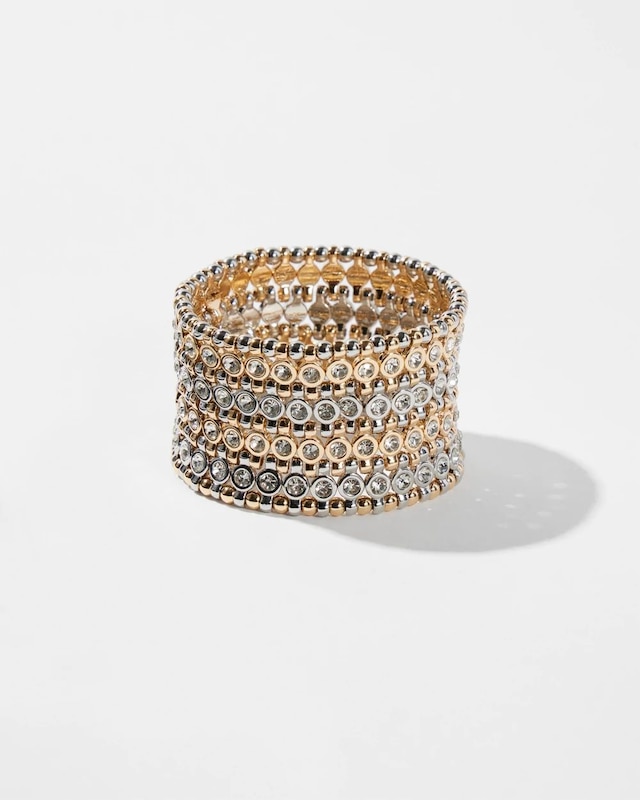 Pav��-Accent Wide Stretch Bracelet