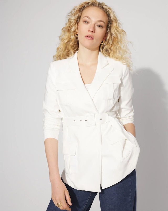 Petite Belted Safari Jacket