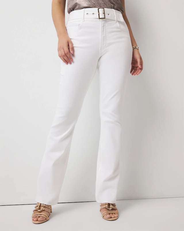 Curvy Extra High-Rise Belted Skinny Flare Jean