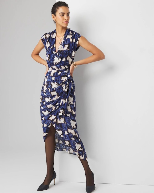Petite Draped Midi Dress