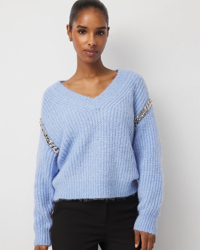 Chain Detail Pullover Sweater