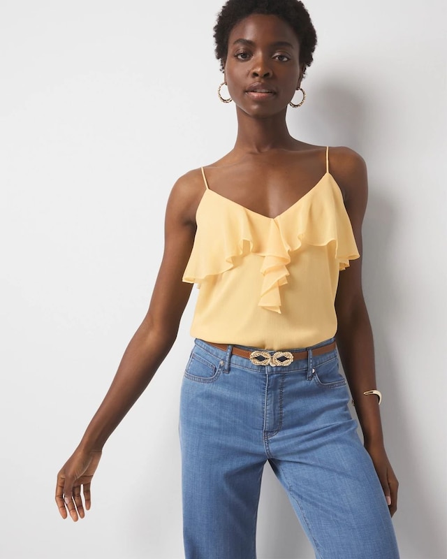 Petite Chiffon Ruffle Camisole