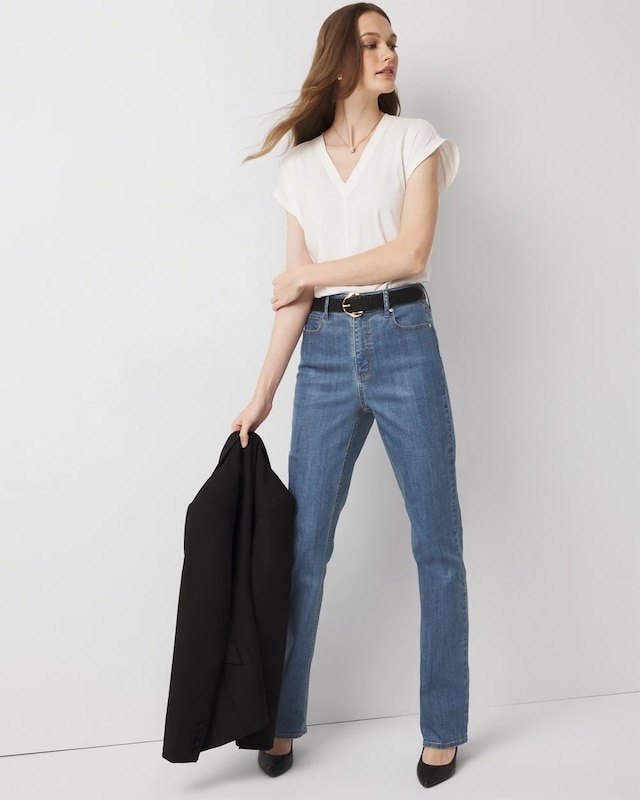 Clear Coated Extra High Rise Elongated Slim Jean