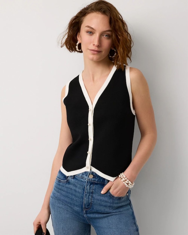 Colorblock Knit Vest