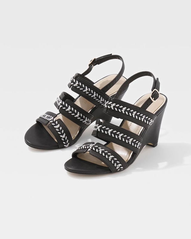 Raffia Whipstitch Wedge Sandal