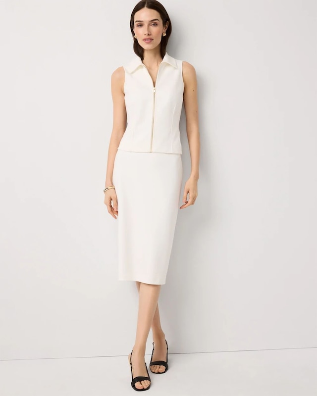 Knit Crepe Pencil Skirt