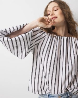 Off-the-Shoulder Drama Sleeve Blouse