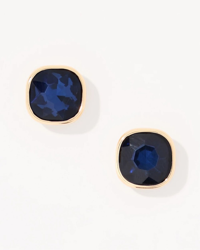 Colored Glass Stud Earrings
