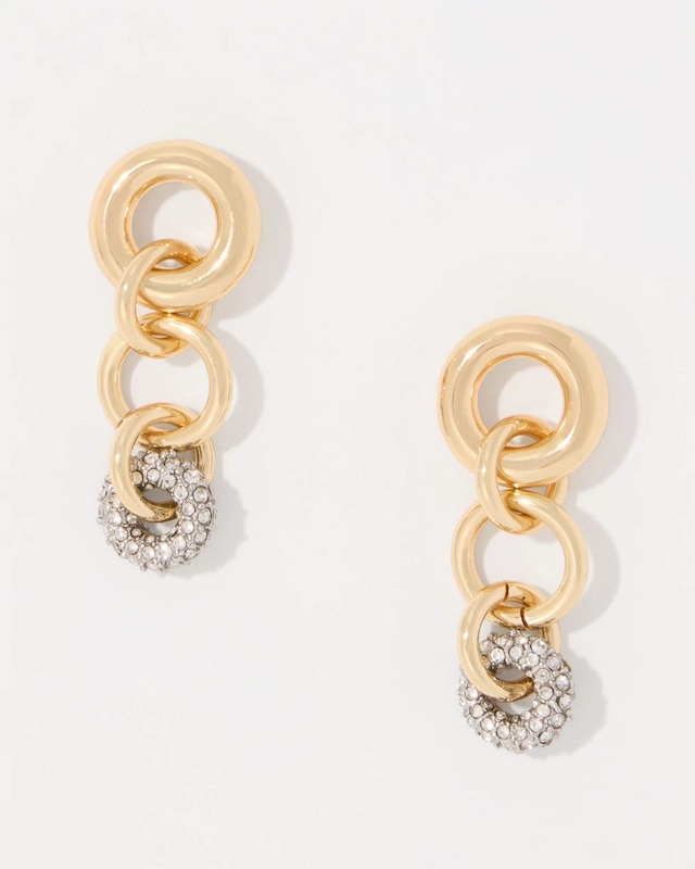 Pav�� Rings Linear Earrings
