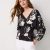 Floral Grid Ao Black