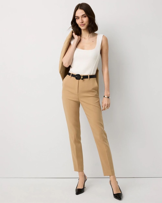 Petite Luxe Stretch High-Rise Elle Slim Ankle Pant