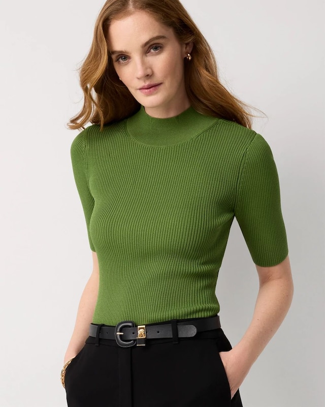 Removable Applique Mockneck Pullover