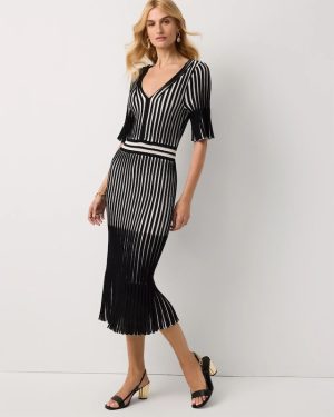 Petite Flutter Sleeve Sweater Dress