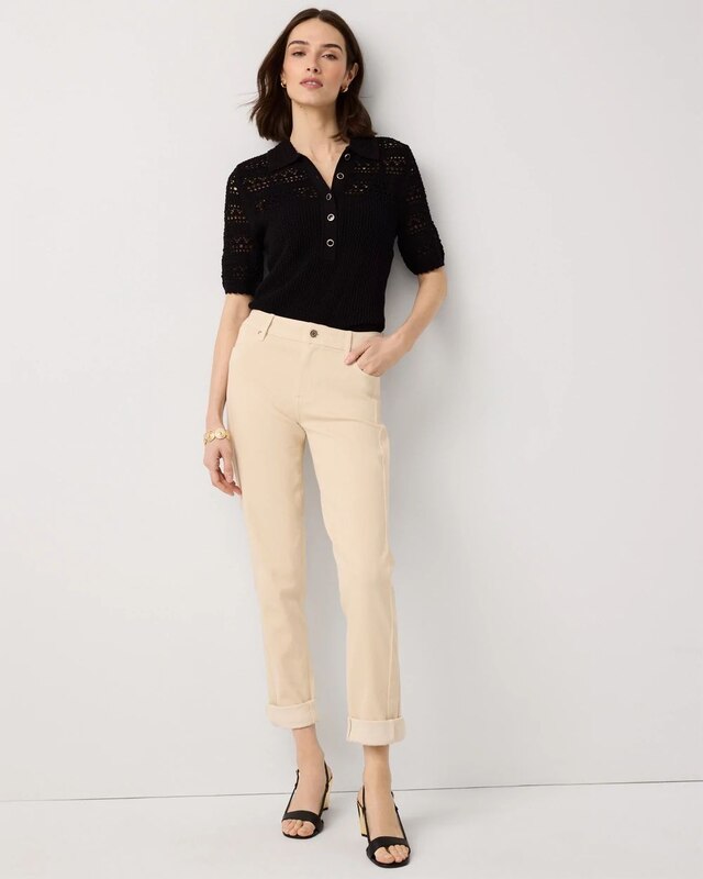 Mid Rise Girlfriend Ankle Jean