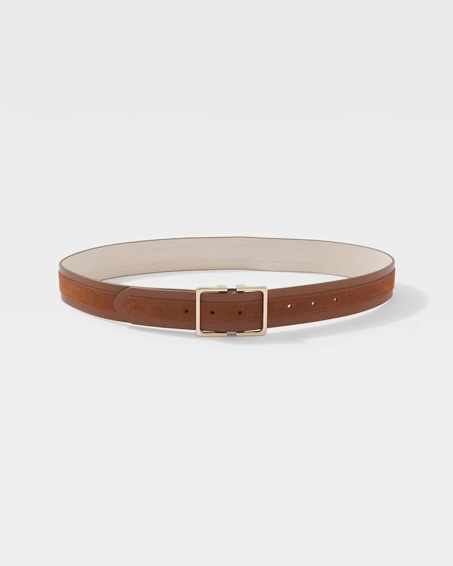 Wide Belt with Gold Buckle
