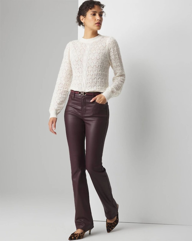 Petite High Rise Coated Bootcut Jeans