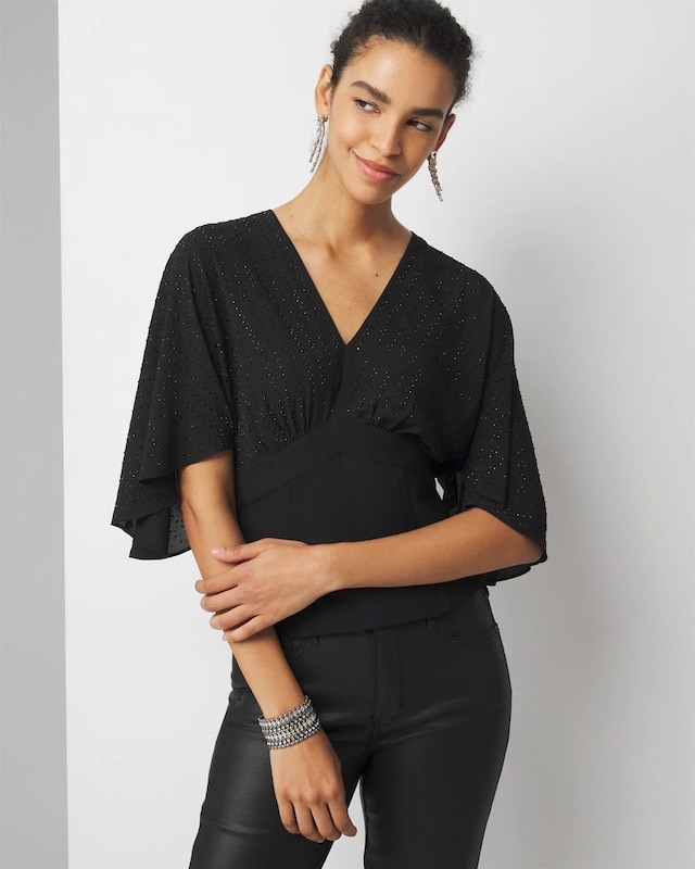 Petite Embellished Corset Blouse