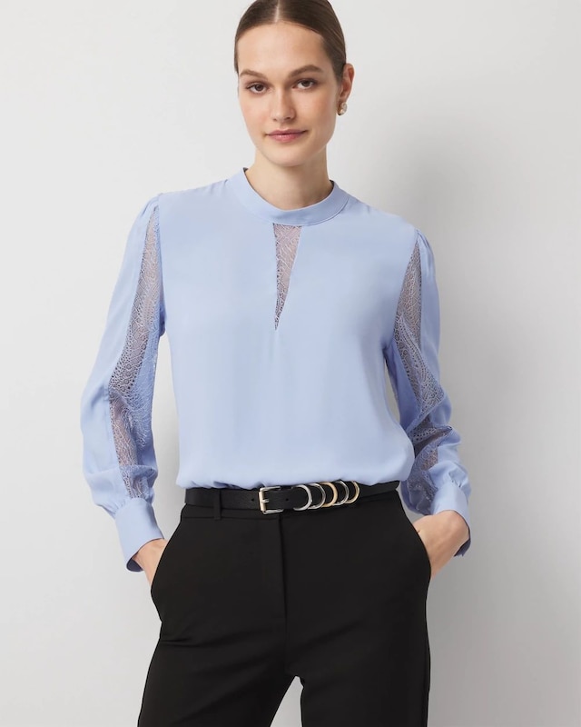 Lace + Crepe Blouse