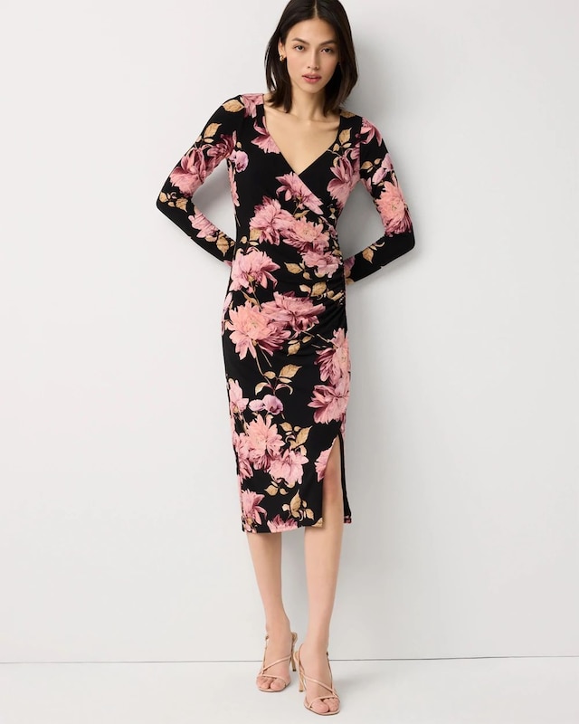 Sweetheart Neck Ruched Midi Dress