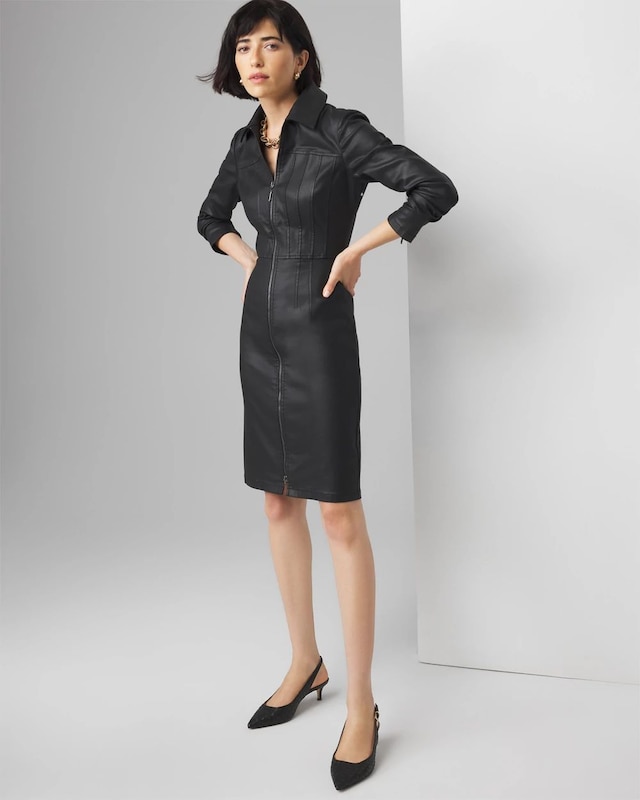 Petite Coated Denim Dress