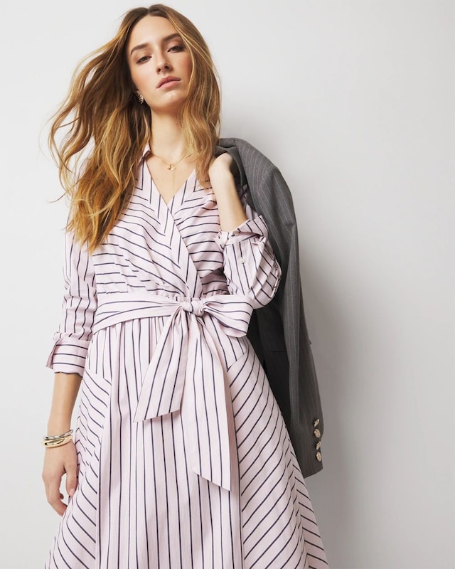 Petite Poplin Midi Shirt Dress