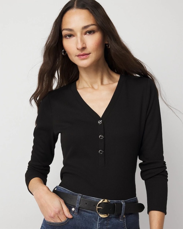 Turnlock Long Sleeve Henley Tee