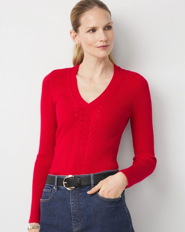 Petite Rib Knit Pullover Sweater