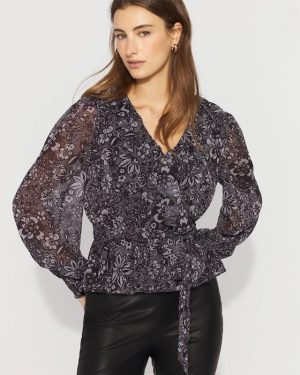 Ruffle + Peplum Surplice Blouse