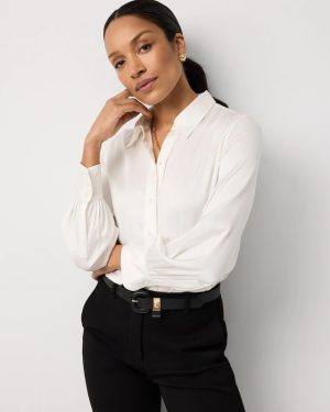 Petite Satin Soft Shirt