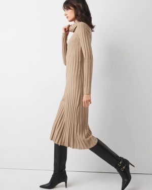 Petite Ribbed Turtleneck Sweater Dress