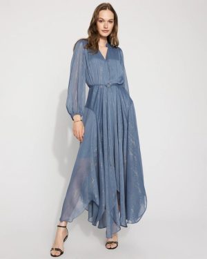 Petite Chiffon + Lurex Maxi Dress