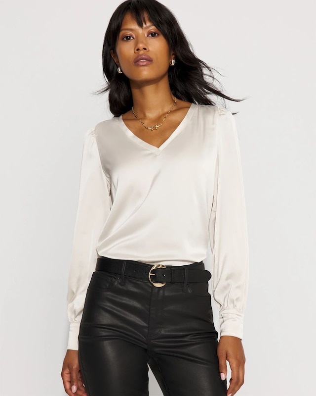 Knit Mix Satin Top