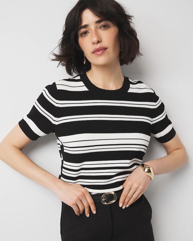 Petite Lace Up Side Sweater Tee