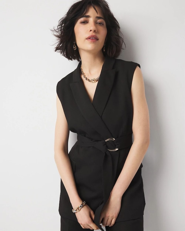 Belted Blazer Vest