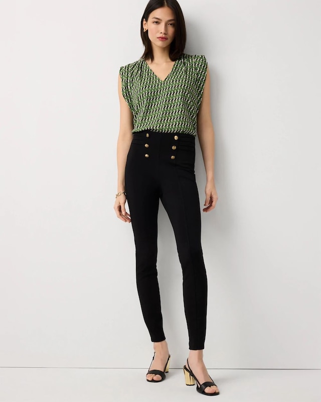 Side-Pleat Ponte Legging