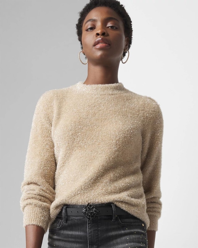 Petite Tinsel Trim Sweater