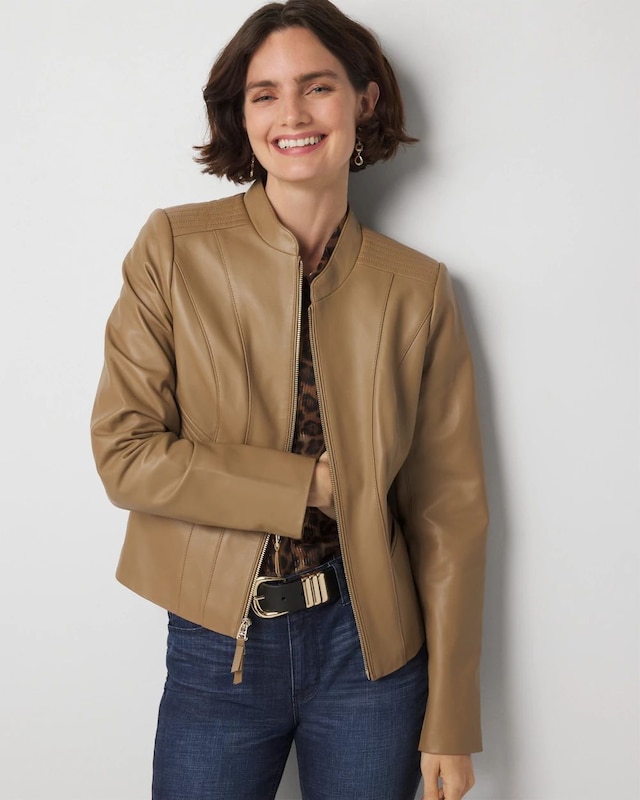 Petite Moto Leather Jacket