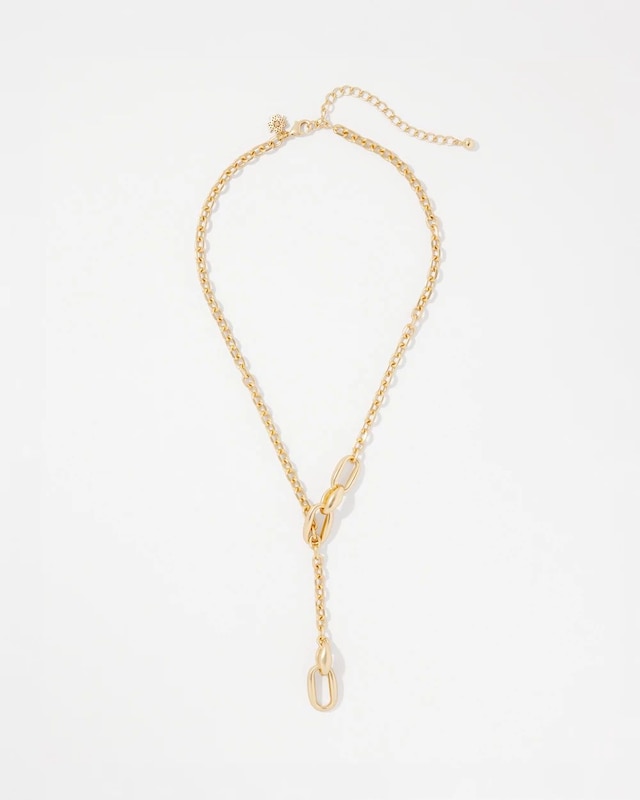Pillowy Links Adjustable Y-Necklace