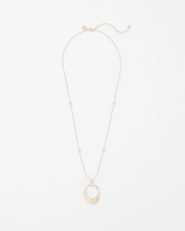 Gold Twisted Pendant Necklace