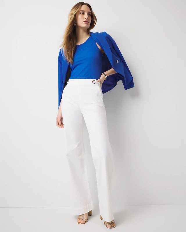 Extra High-Rise Novelty Waist Wide Leg Jean