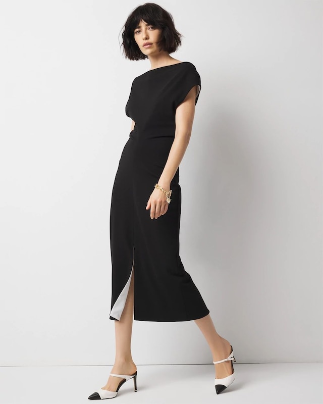 Petite Off-The-Shoulder Midi Dress