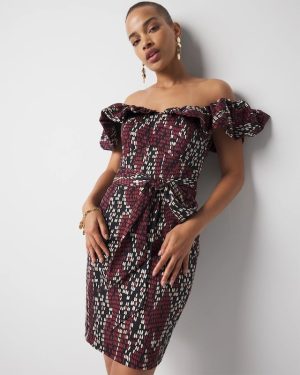 Petite Off-the-Shoulder Poplin Mini Dress