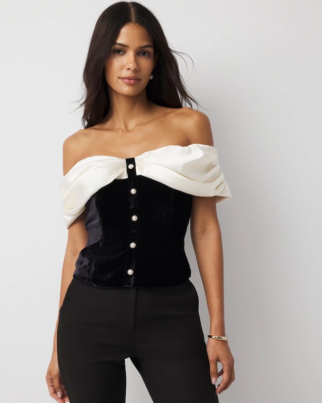 Petite Satin + Velvet Bustier