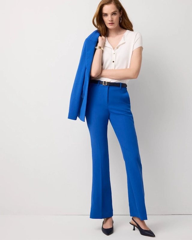 Petite Crepe High Rise Piper Flare Pant