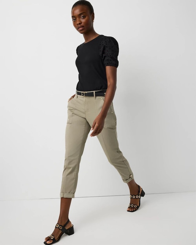 Mid-Rise Pret Crop Pant
