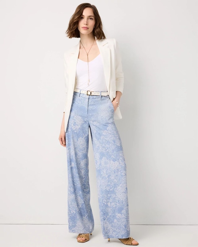 Floral High-Rise Wide Leg Pant